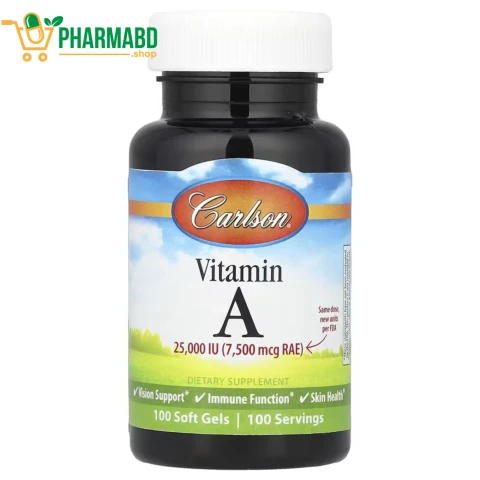 Carlson, Vitamin A Supplement 7,500 mcg RAE (25,000 IU), 100 Soft Gels