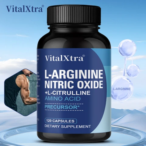 VitalXtra L-Arginine + L-Citrulline Supplement with Beet root Powder, 120 Capsules