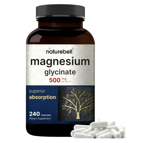 NatureBell Pure Magnesium Glycinate 500mg, 240 Capsules
