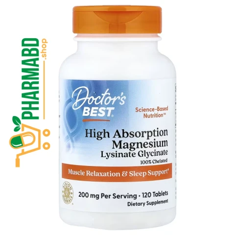 Doctor's Best, High Absorption Magnesium Glycinate Lysinate, 120 Tablets