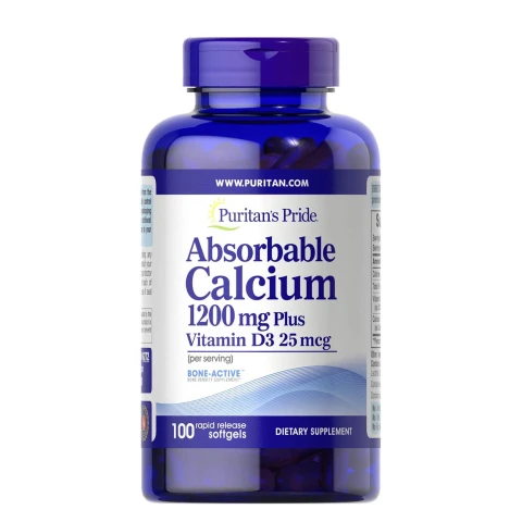 Puritan's Pride Absorbable Calcium 1500mg Plus Vitamin D3 100 Softgels