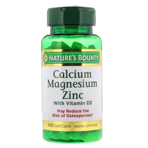 Nature's Bounty Calcium Magnesium & Zinc, 100 Caplets