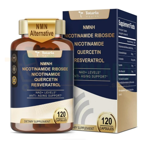 Totaria NMNH 500mg (Dihydronicotinamide Mononucleotide), Niacinamide (Vitamin B3), Quercetin, Resveratrol, NAD+, 120 Capsules
