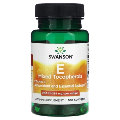Swanson Vitamin E Mixed Tocopherols, 134 mg, 100 Softgels