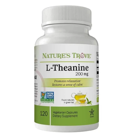 Nature's Trove L-Theanine Supplement 200mg 120 Vegetarian Capsules
