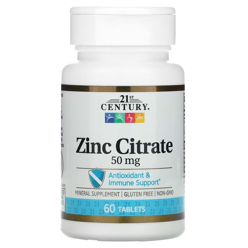 21st Century Zinc Citrate supplement 50mg 60 Tablets