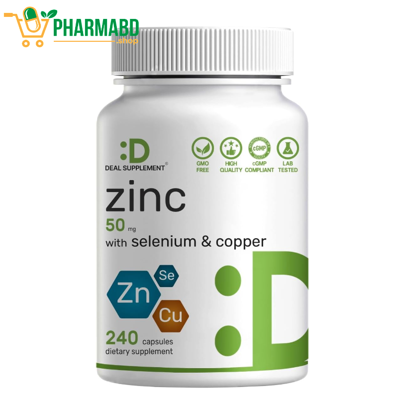 Deal Supplement Zinc Picolinate 50mg with Copper & Selenium, 240 Capsules