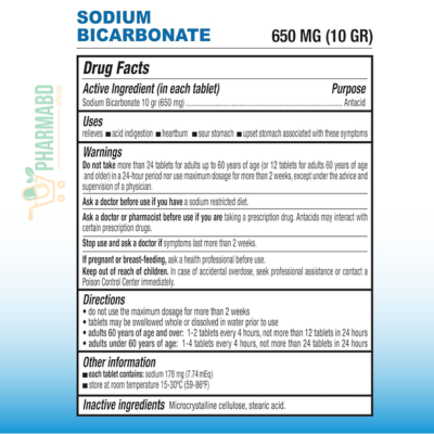Puregen Labs Sodium Bicarbonate 650mg 200 Tablets