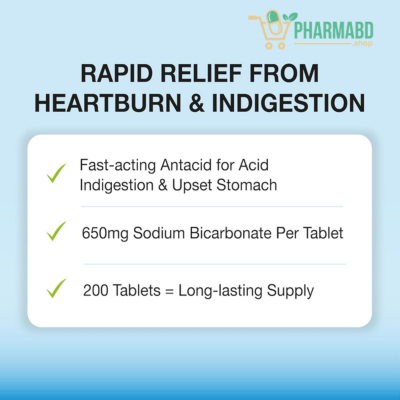 Puregen Labs Sodium Bicarbonate 650mg 200 Tablets
