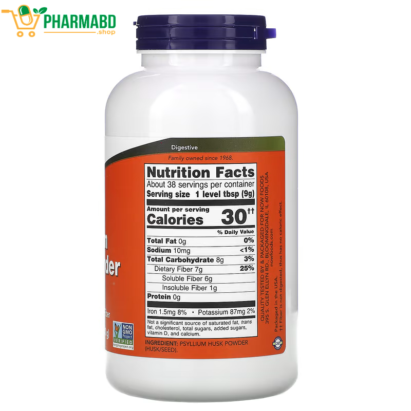 NOW Foods Psyllium Husk Powder 12 oz 340 grams