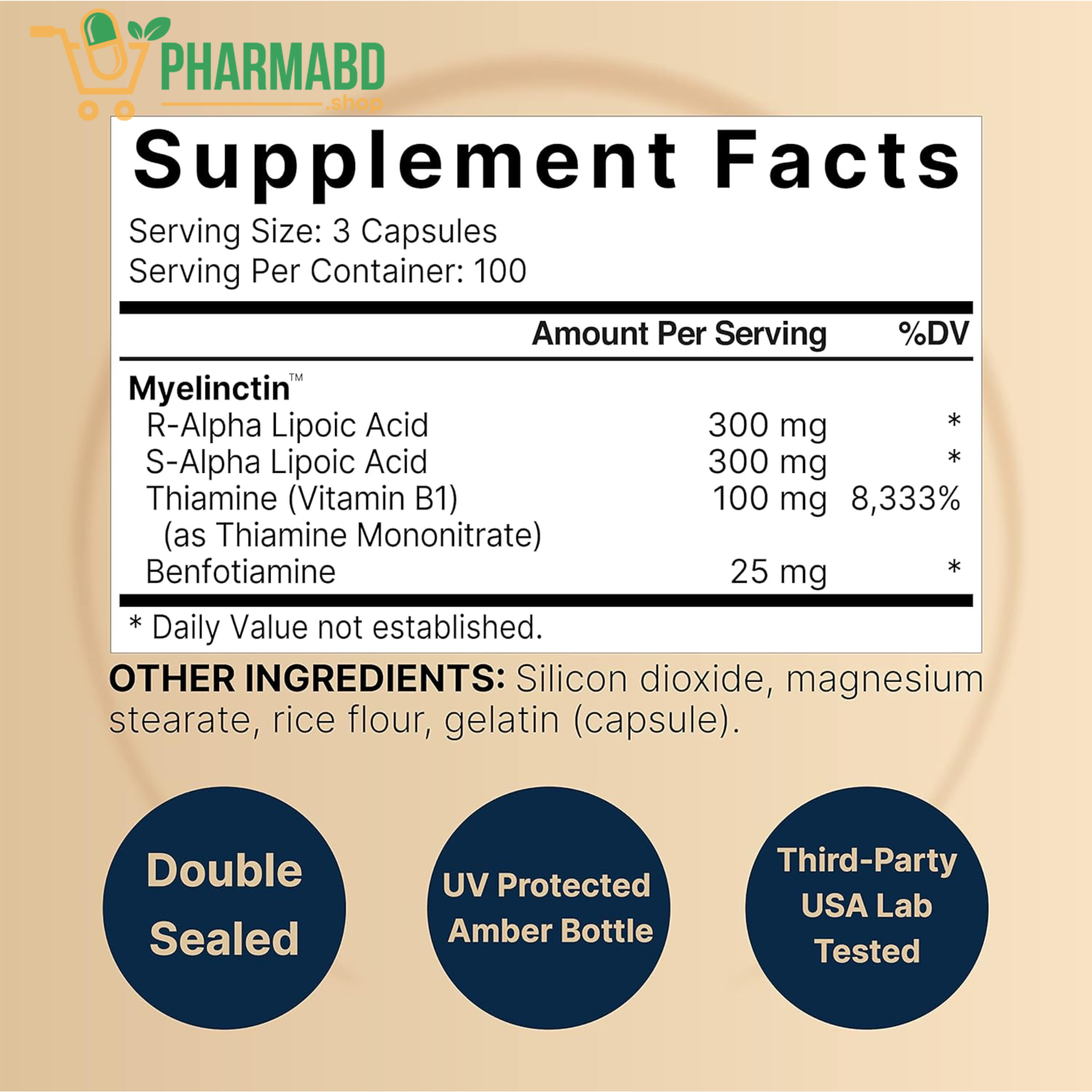 NatureBell Alpha Lipoic Acid Complex 600mg 300 Capsules