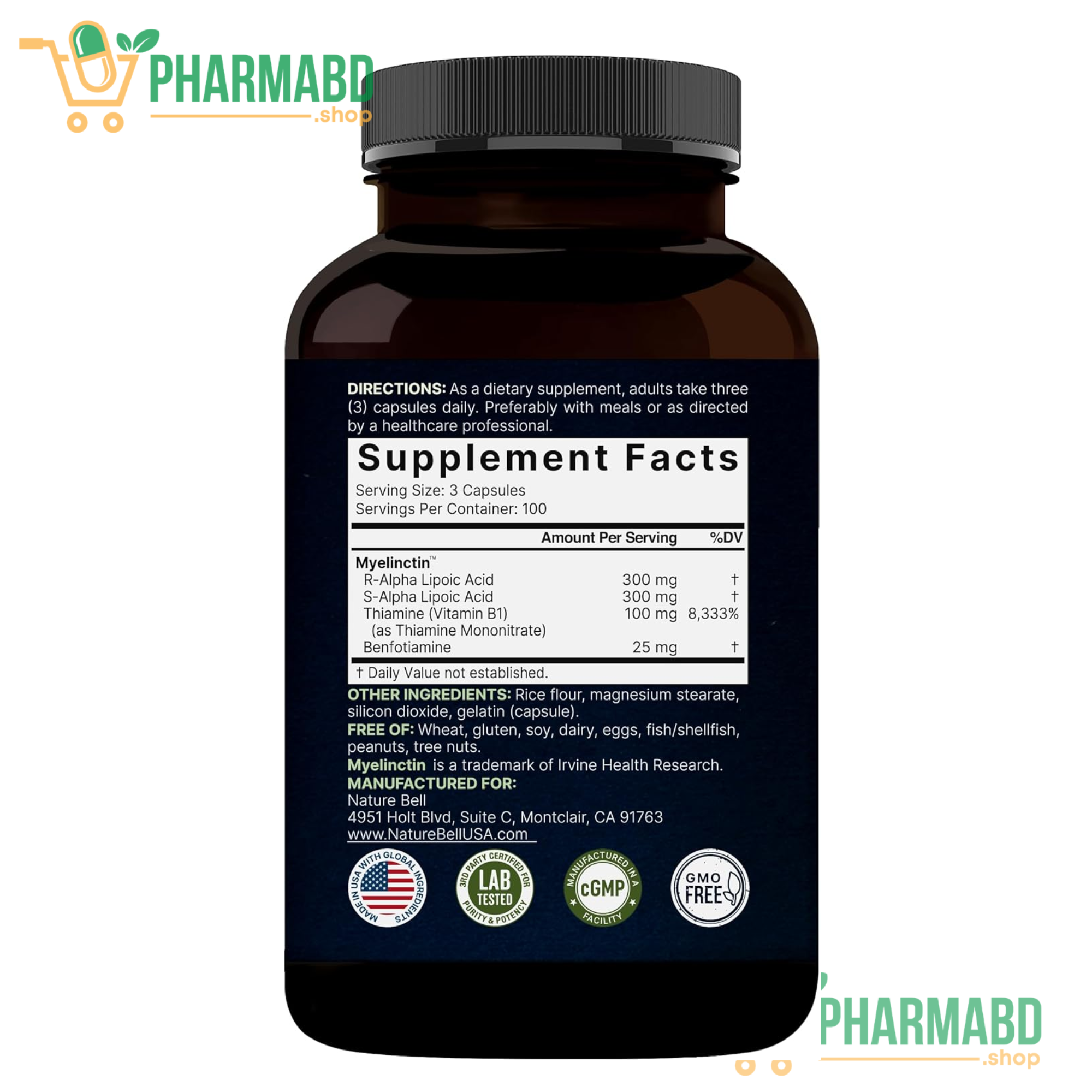 NatureBell Alpha Lipoic Acid Complex 600mg 300 Capsules