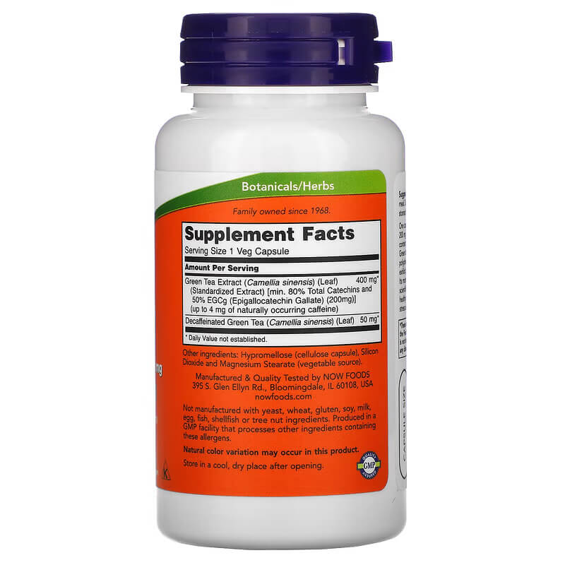 NOW Foods, EGCg Green Tea Extract, 400 mg, 90 VegCaps
