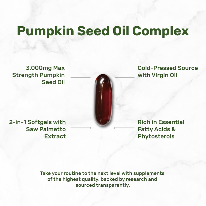 DEAL SUPPLEMENT Pumpkin Seed Oil 3,000mg with Saw Palmetto, 240 Softgels