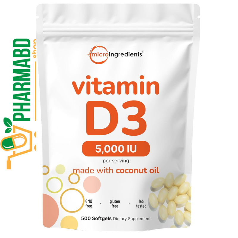 Micro Ingredients Vitamin D3 5,000 IU, 500 Softgels