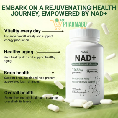 Ncduyde NAD+ Nicotinamide Riboside Resveratrol 1500 mg, 120 Capsules