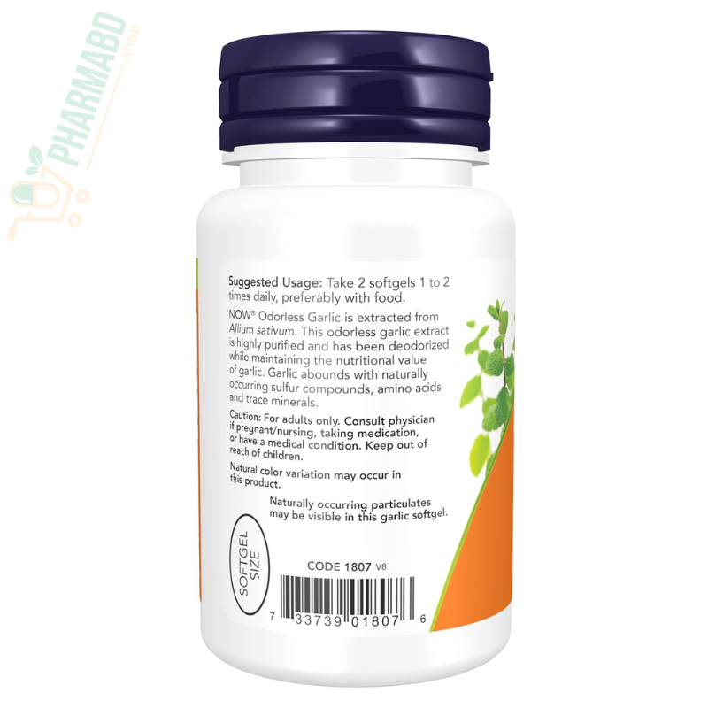 NOW Foods, Odorless Garlic Concentrated Extract, 100 Softgels