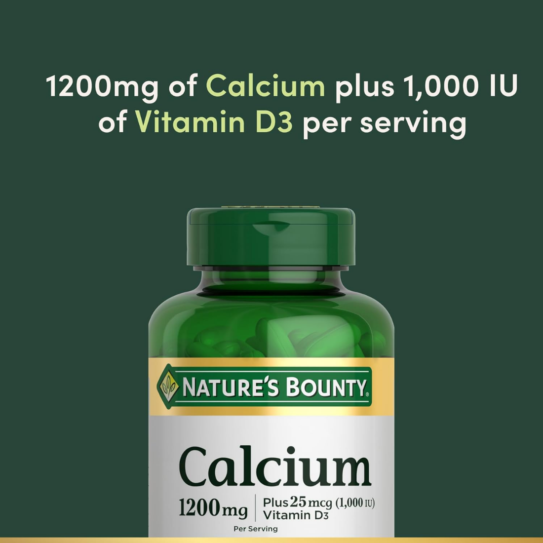 Nature's Bounty Calcium 1200mg with Vitamin D3, 120 Rapid Softgels