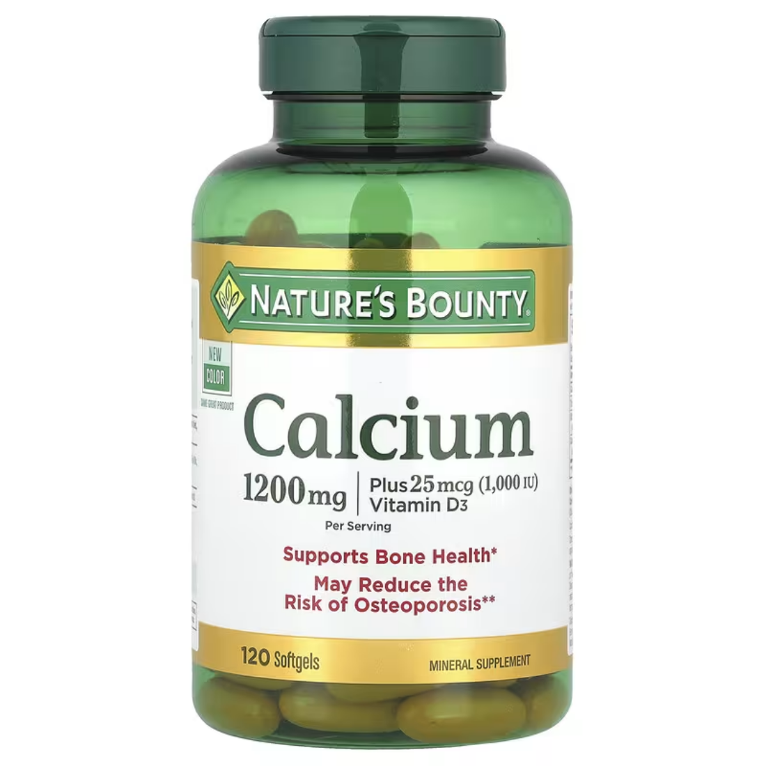 Nature's Bounty Calcium 1200mg with Vitamin D3, 120 Rapid Softgels