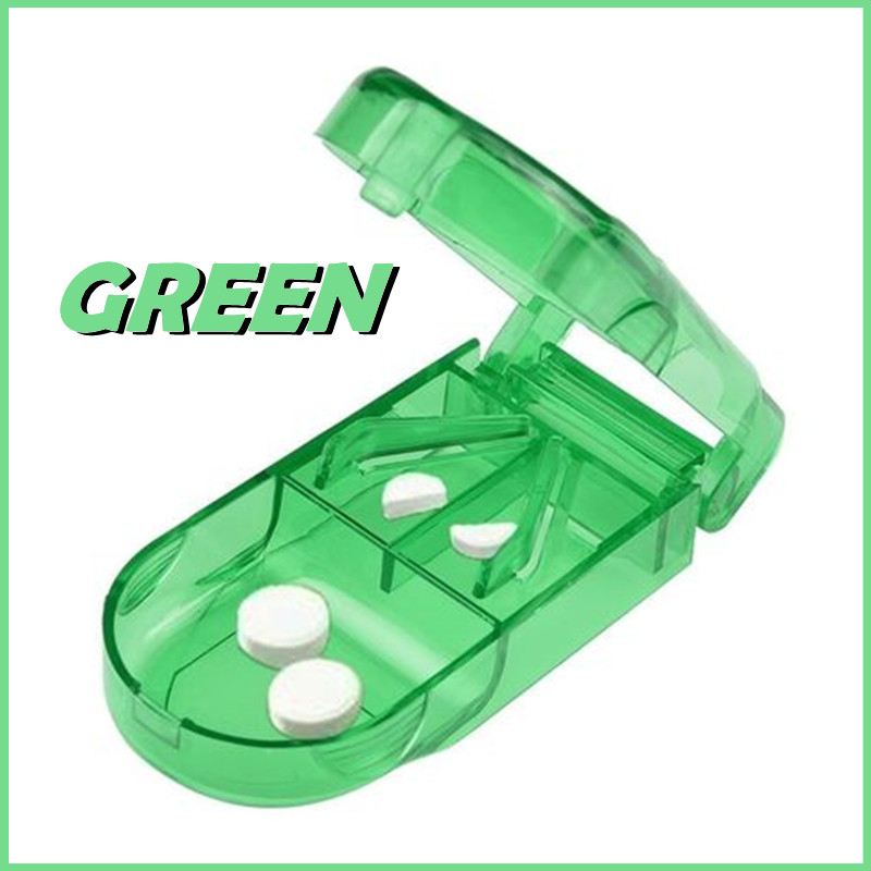 Medicine Pill Tablet Cutter Transparent Box Portable Pill Splitter