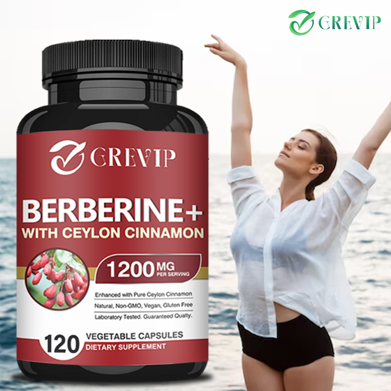 Grevip Berberine with Ceylon Cinnamon Supplement, 120 VegCapsules