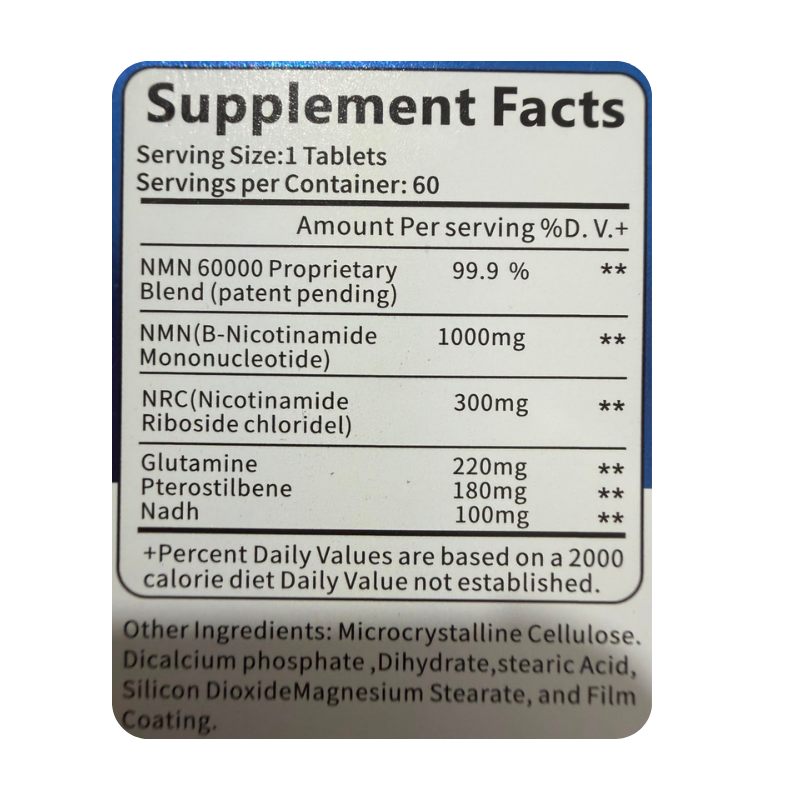 Mrphy NMN 60000 MAX Nicotinamide Mononucleotide Supplement 60 Tablets