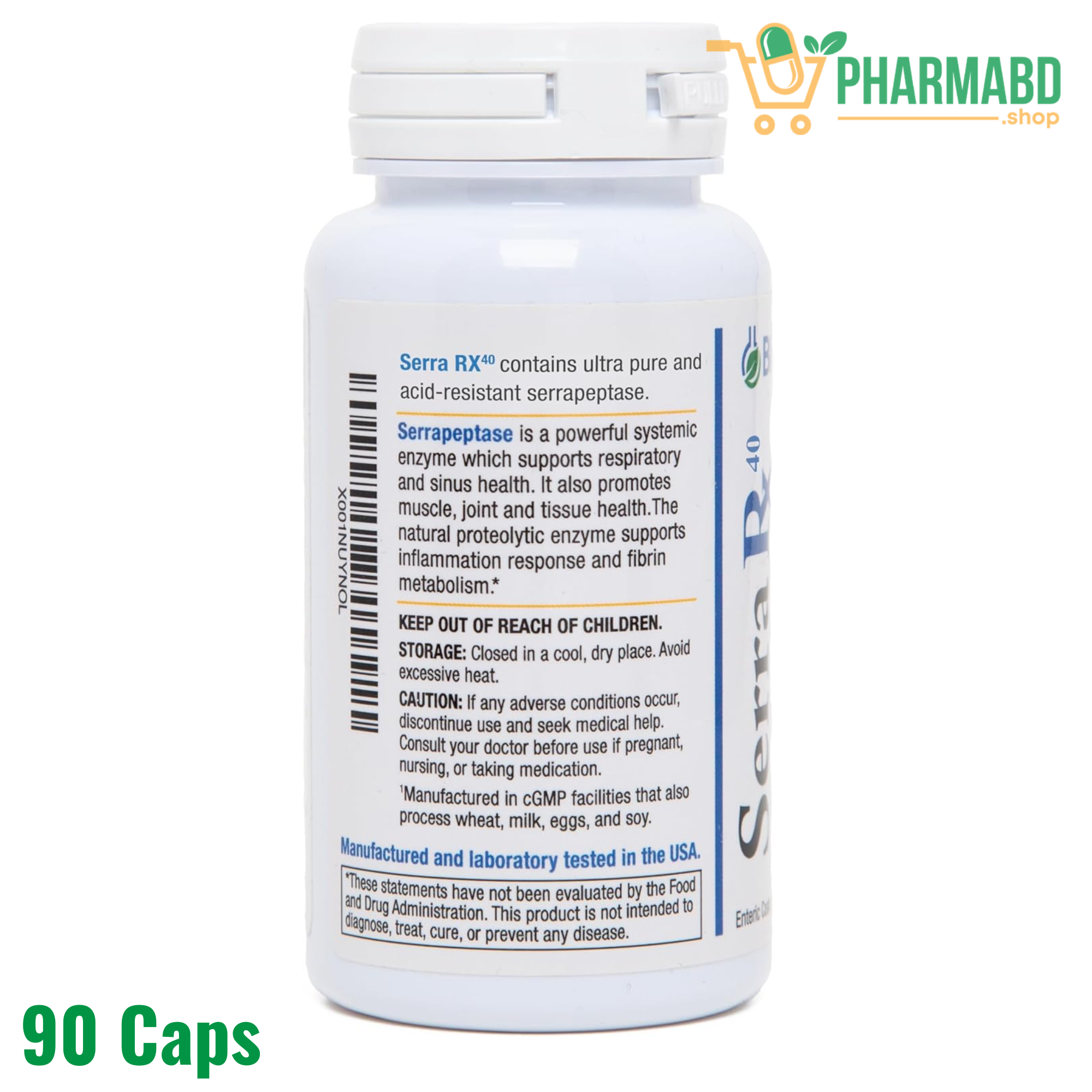Biomediclabs Serra-RX 40,000 SPU Serrapeptase 90 VegCaps