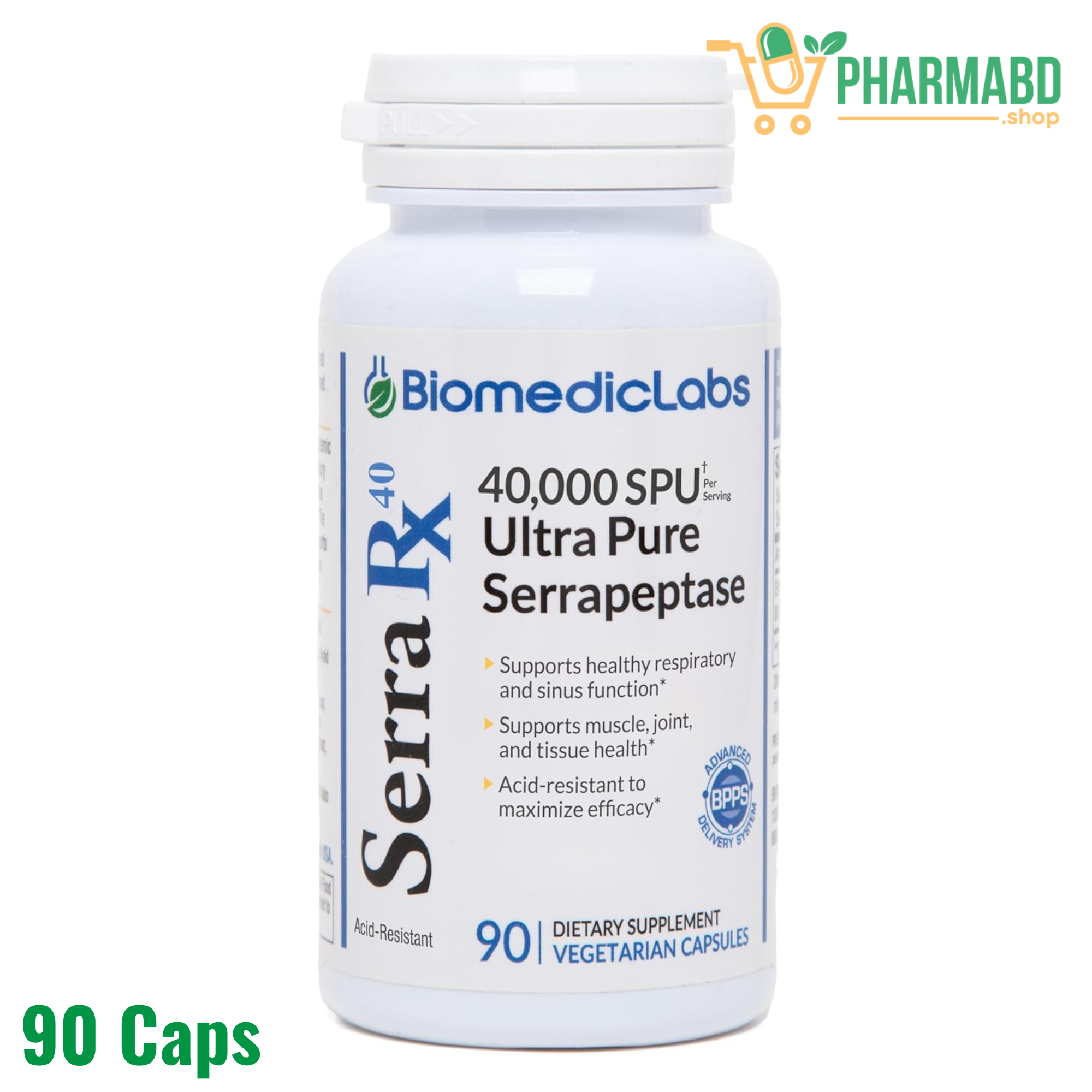 Biomediclabs Serra-RX 40,000 SPU Serrapeptase 90 VegCaps