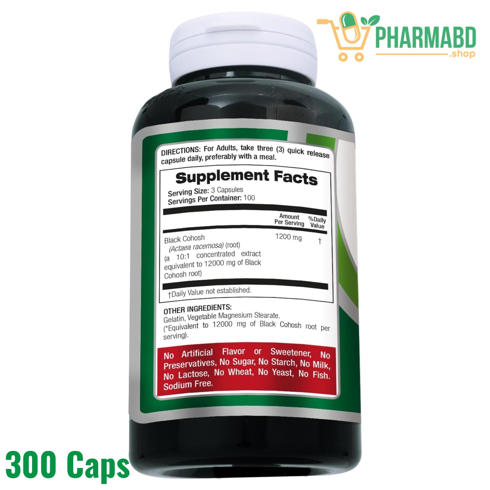 FITO MEDIC'S Lab Black Cohosh Supplement 300 Capsules