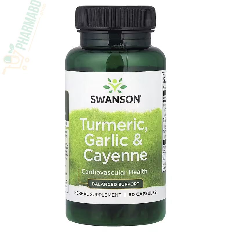 Swanson Turmeric, Garlic & Cayenne, 60 Capsules
