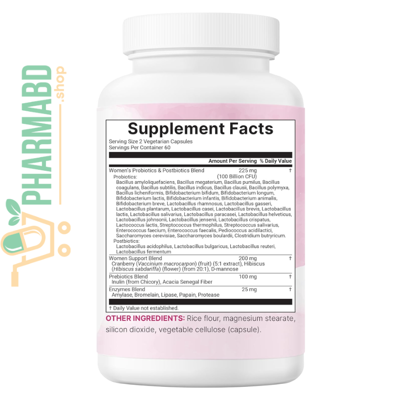 Micro Ingredients Probiotics for Women 100 Billion CFU, 120 VegCapsules