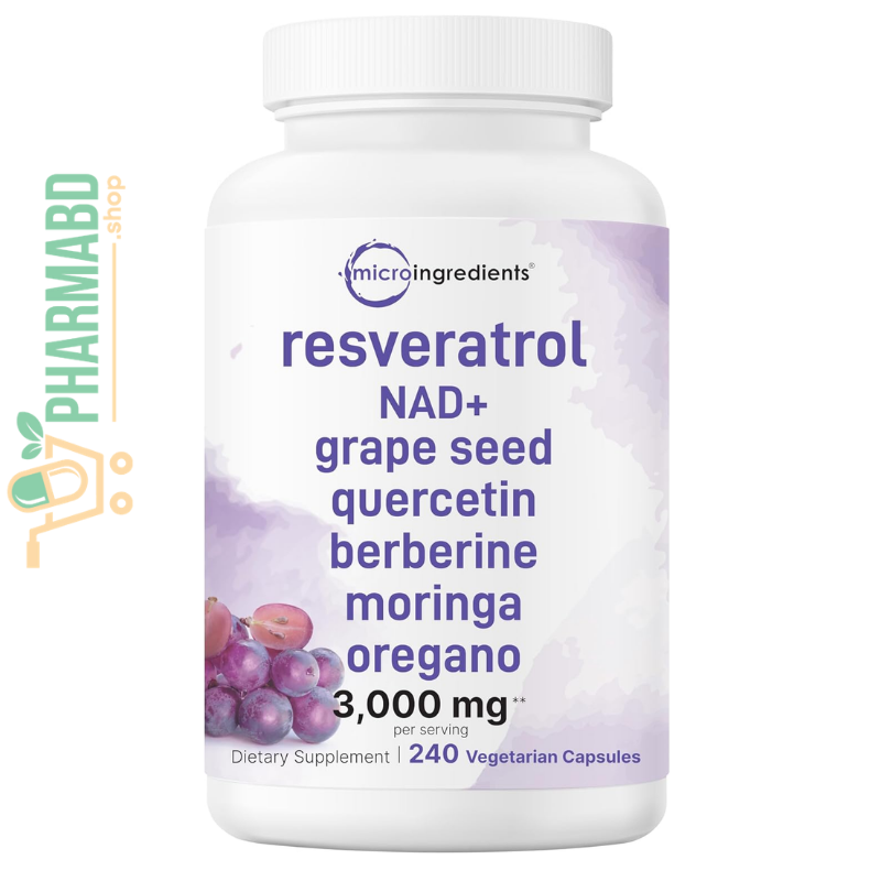 Micro Ingredients Resveratrol NAD Complex 3,000 mg, 240 VegCaps