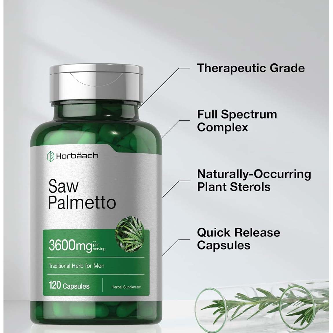 Horbäach Saw Palmetto Extract, 120 Capsules