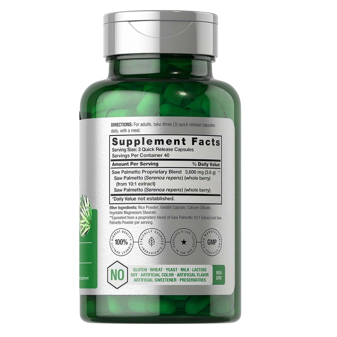Horbäach Saw Palmetto Extract, 120 Capsules