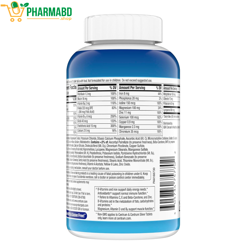 Centrum Multivitamin for Men, Multivitamin/Multimineral Supplement 200 Tablets