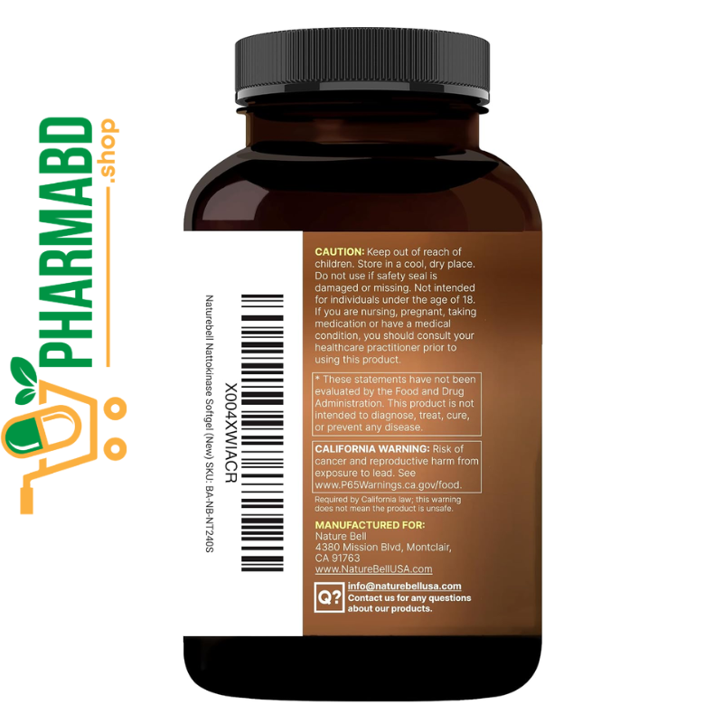 NatureBell Nattokinase 4,000 FU, 240 Softgels