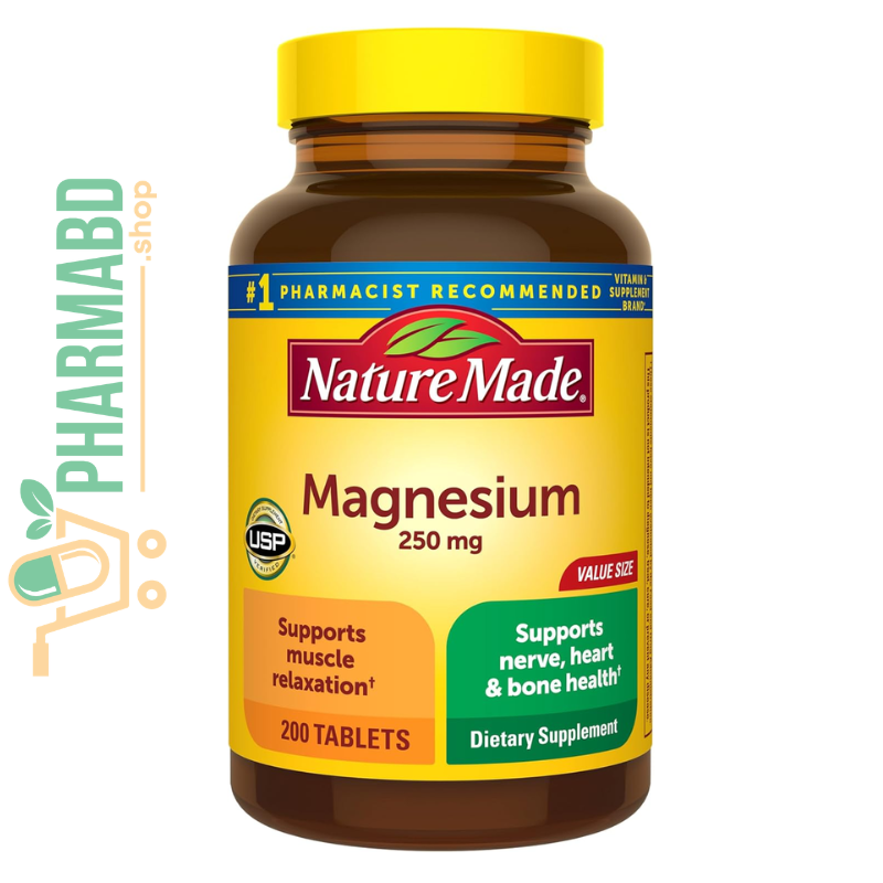 Nature Made Magnesium Oxide 250 mg for Muscle Relaxation, 200 Tablets