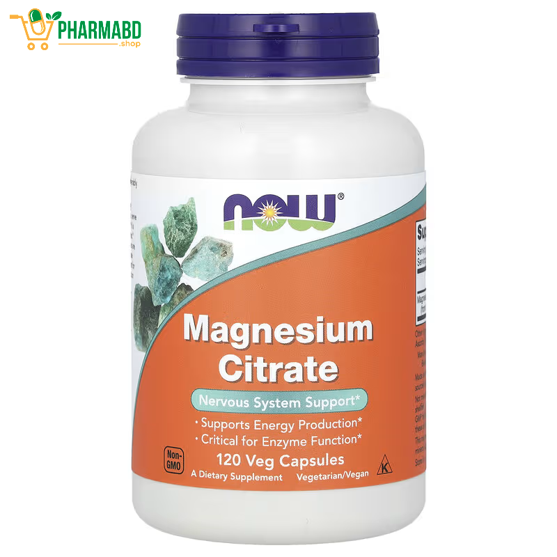 NOW Foods, Magnesium Citrate, Enzyme Function, 120 VegCaps