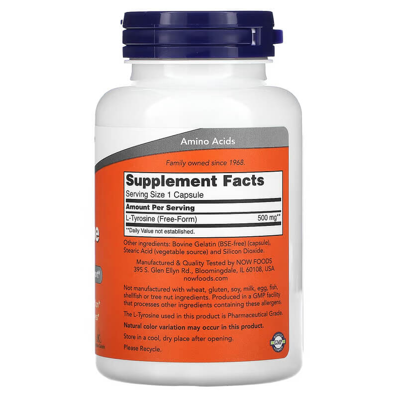 NOW Foods, L-Tyrosine, 500 mg, 120 Caps