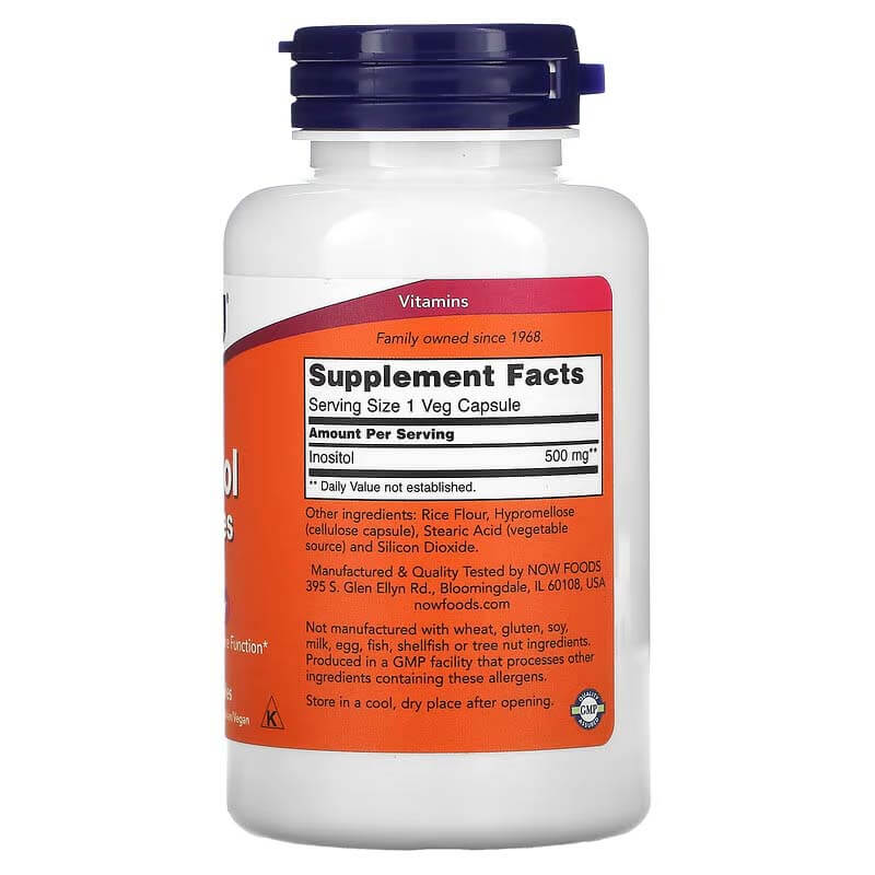 NOW Foods Inositol, 500 mg, 100 Veg Cap