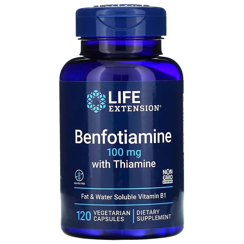 Life Extension, Benfotiamine with Thiamine, 100 mg, 120 Veg Capsules