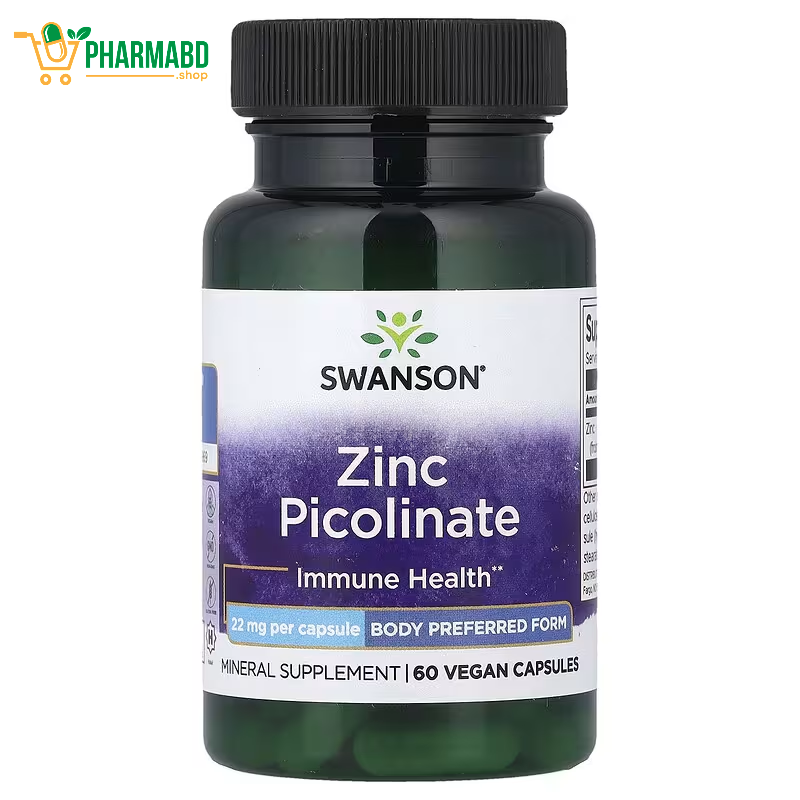 Swanson Zinc Picolinate, 22 mg, 60 Vegan Capsules