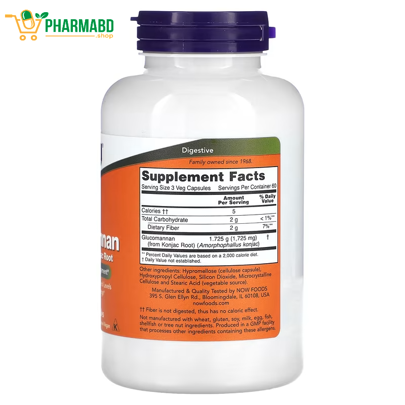 NOW Foods, Glucomannan, 575 mg, 180 Veg Caps