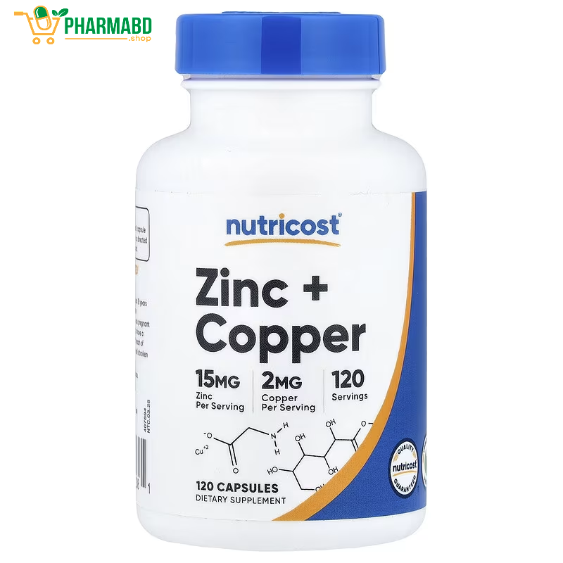 Nutricost, Zinc + Copper, 120 Caps