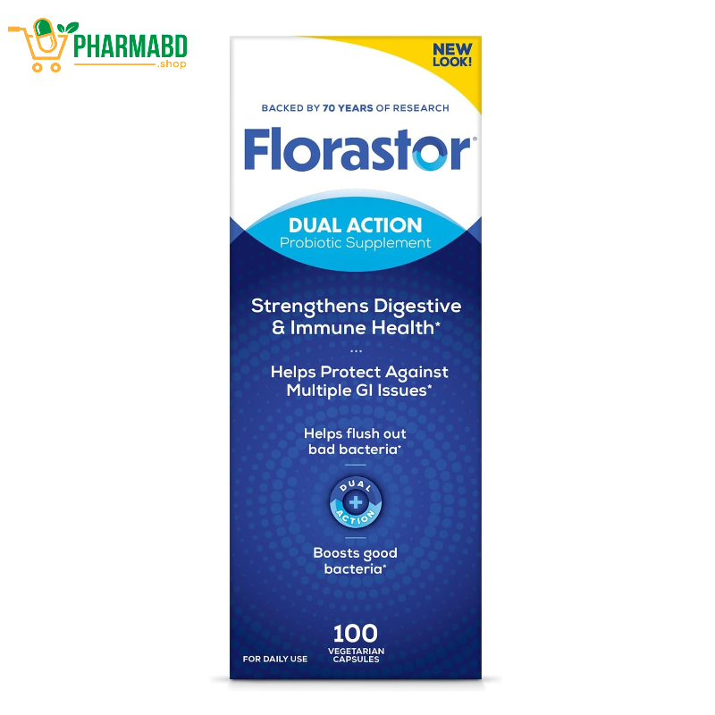 Florastor Probiotic for Digestive and Immune Health, 100 Caps