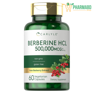 Carlyle Berberine HCL Supplement, 500,000 mcg, 60 Capsules