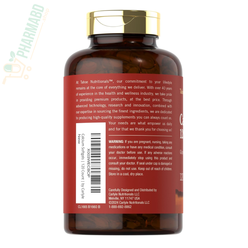 Carlyle Calcium 1200 mg with Vitamin D3, 120 Softgels