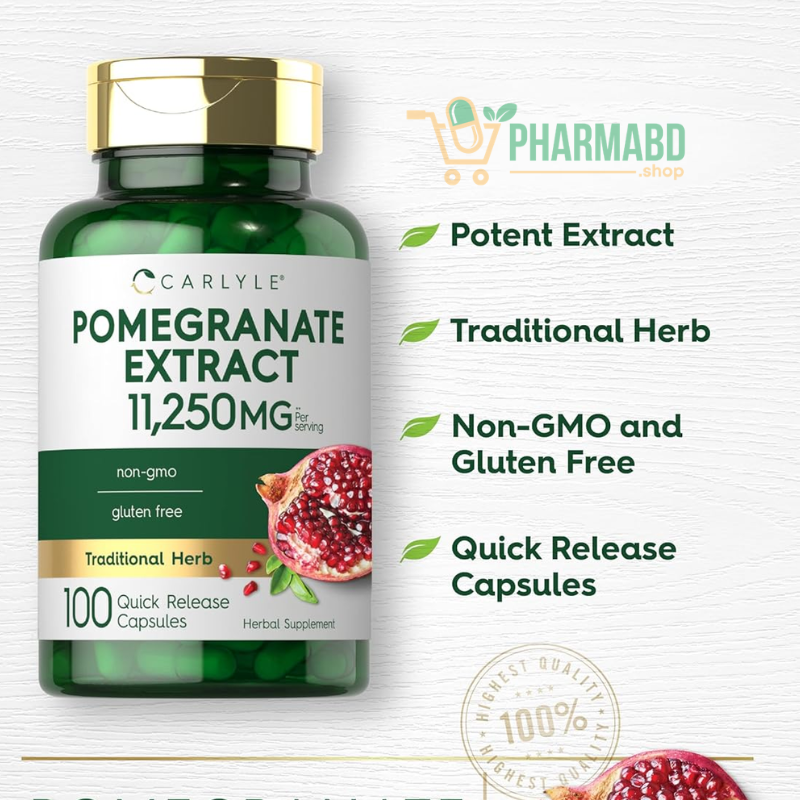 Carlyle Pomegranate Extract Supplement, 100 Capsules