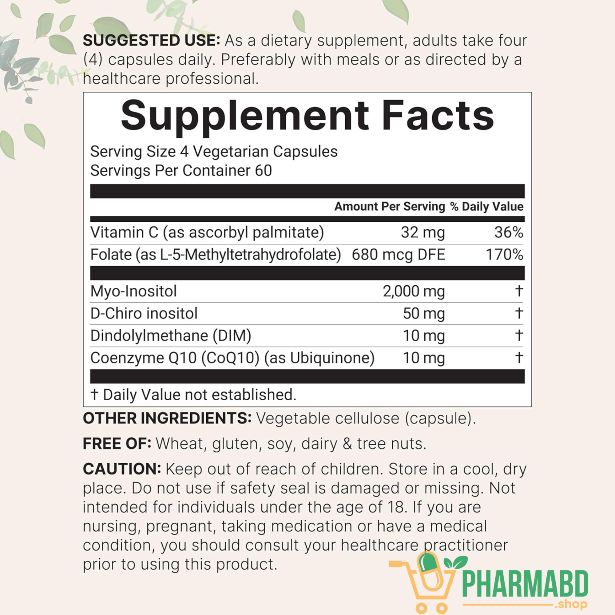 Microingredients Myo-Inositol & D-Chiro Inositol 2,050 mg, 240 Veg Caps