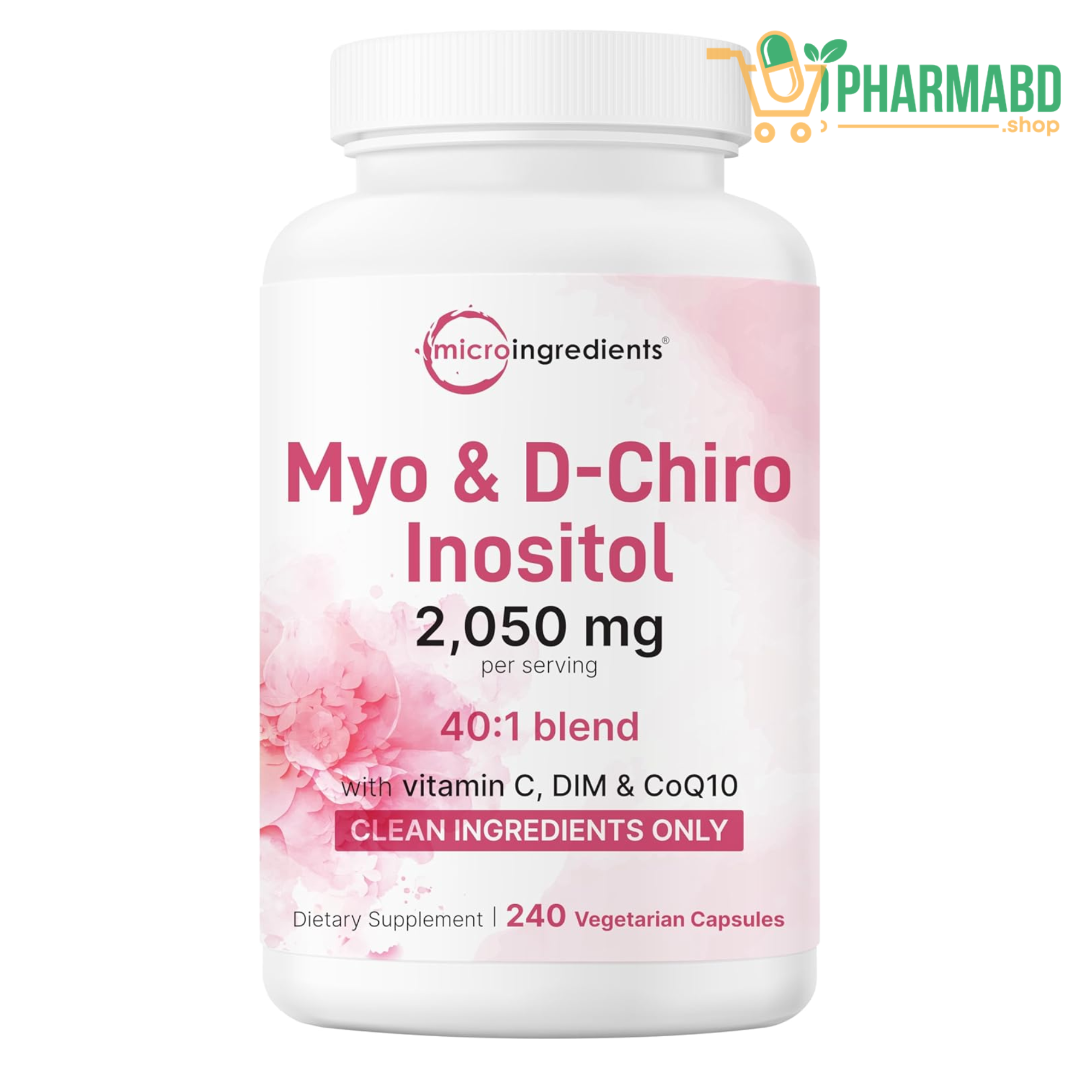 Microingredients Myo-Inositol & D-Chiro Inositol 2,050 mg, 240 Veg Caps